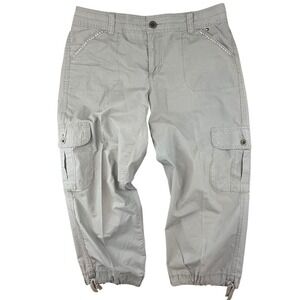 Tommy Hilfiger Y2K Cargo Pants Womens 10‎ Rhinestone Pockets Gorpcore Cropped
